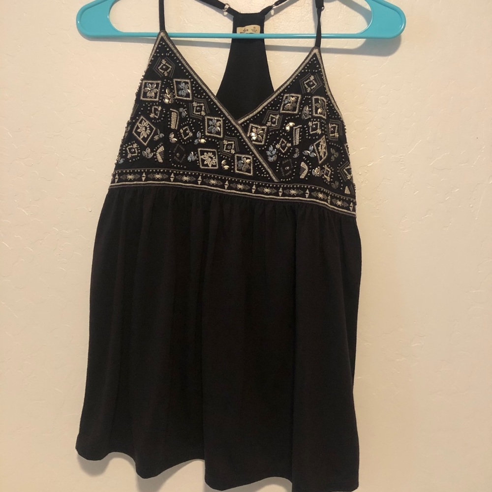 Hollister beaded babydoll tank